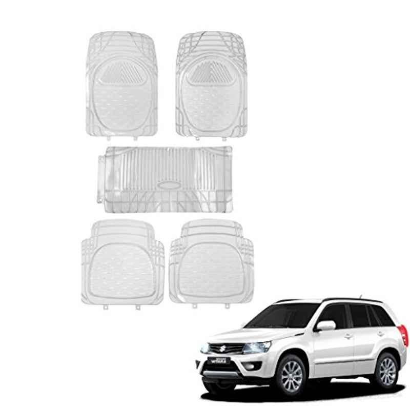 Kozdiko 5 Pcs 6205 Rubber & PVC Clear Car Foot Mat Set for Maruti Suzuki Grand Vitara