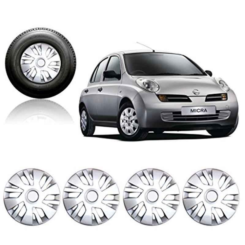 Auto Pearl 4 Pcs 14 inch Press Fit Wheel Cover Set for Nissan Micra