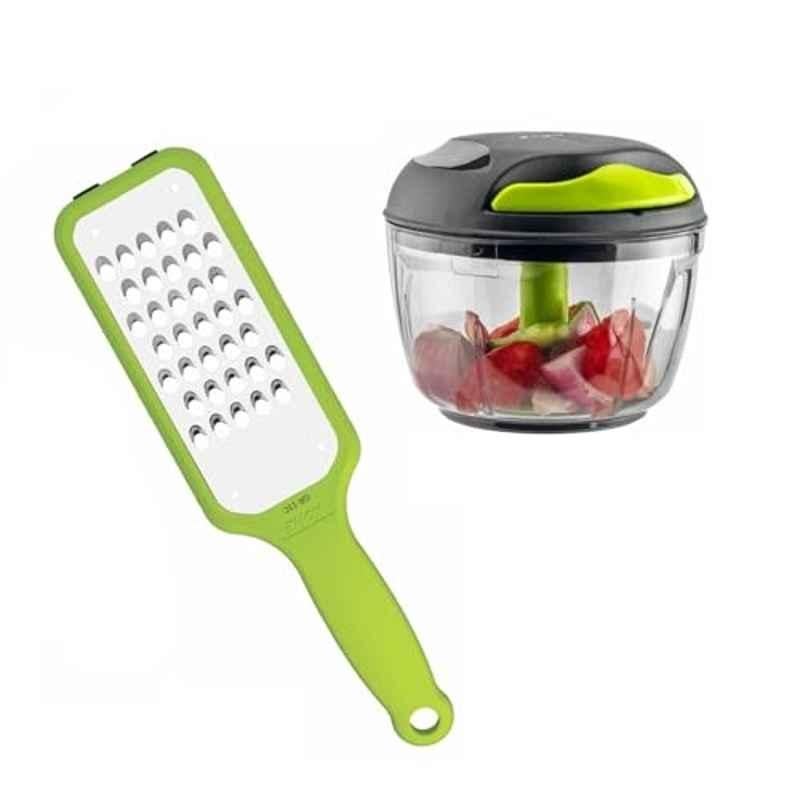 Kohe 400ml Plastic Green Manual Food Chopper with 269mm Fine Edge Grater, GR11C & CR-400