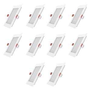 Fybros Faro 3W Polycarbonate Cool White Square LED Panel Light, FLS5075J (Pack of 10)