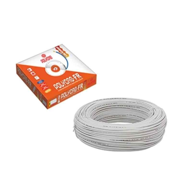 Polycab 0.75 Sqmm 1 Core White Copper FRLS PVC Insulated Unsheathed Flexible Cable, Length: 100 m