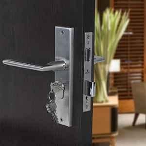 Voltizi 8 inch Stainless Steel 304 Cylindrical Plate Mortise Door Lock Handle Set with 3 Keys, LUNA-BSK