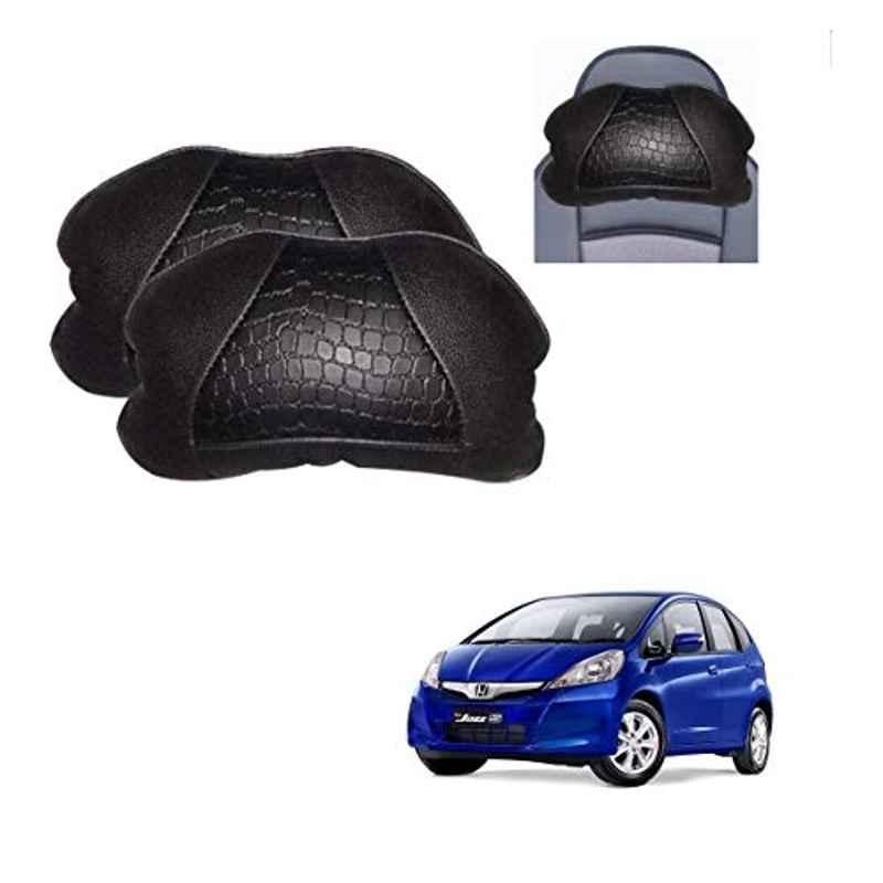 Kozdiko 2 Pcs Black Neck Rest Cushion Pillow Set for Honda Old Jazz (2009-2014)