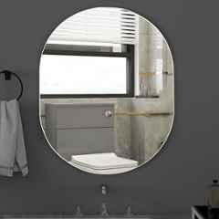 Plantex Frameless Mirror for Bathroom/Dressing Room/Living Room/Bedroom/Entryway Capsule Shape 18x24 inch