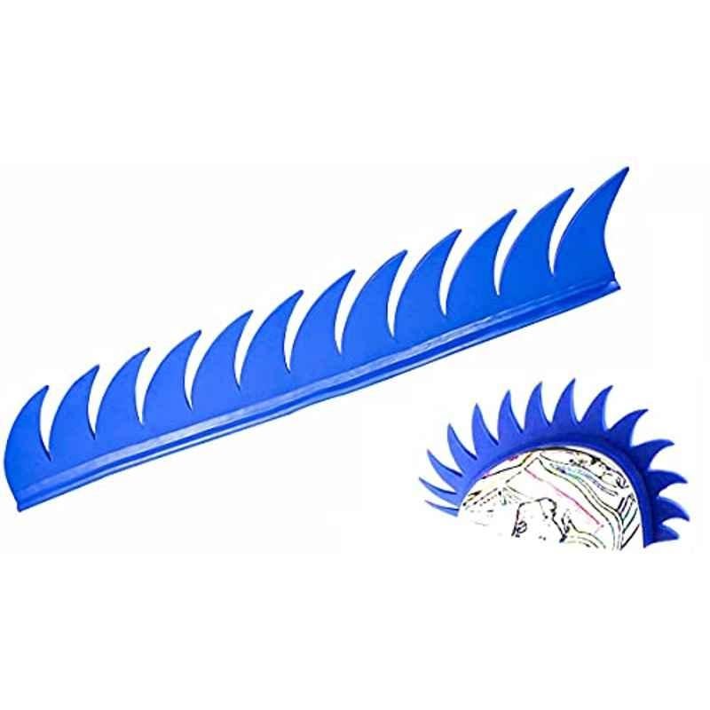 Miwings Cuttable Rubber Mohawk/Spikes Helmet Accessory For All Motorcycles Dirt Bike And Normal Helmets (Blue)