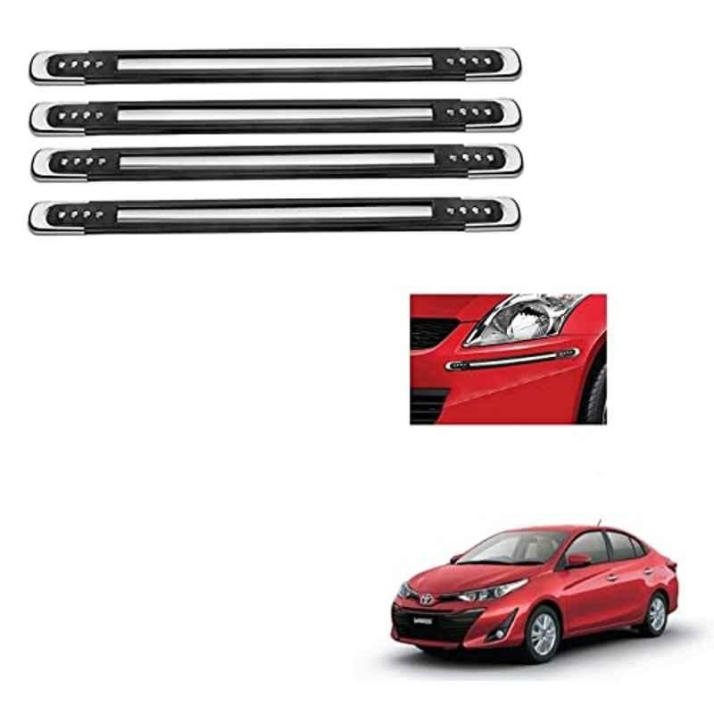 Kozdiko 4 Pcs Black Designer Car Bumper Protector Guard Set for Toyota Yaris