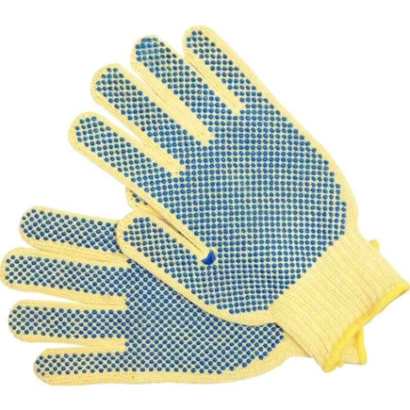 Yato 10 inch Kevlar Fiber Cream Cut Resistant Safety Gloves with PVC Dots, YT-7476