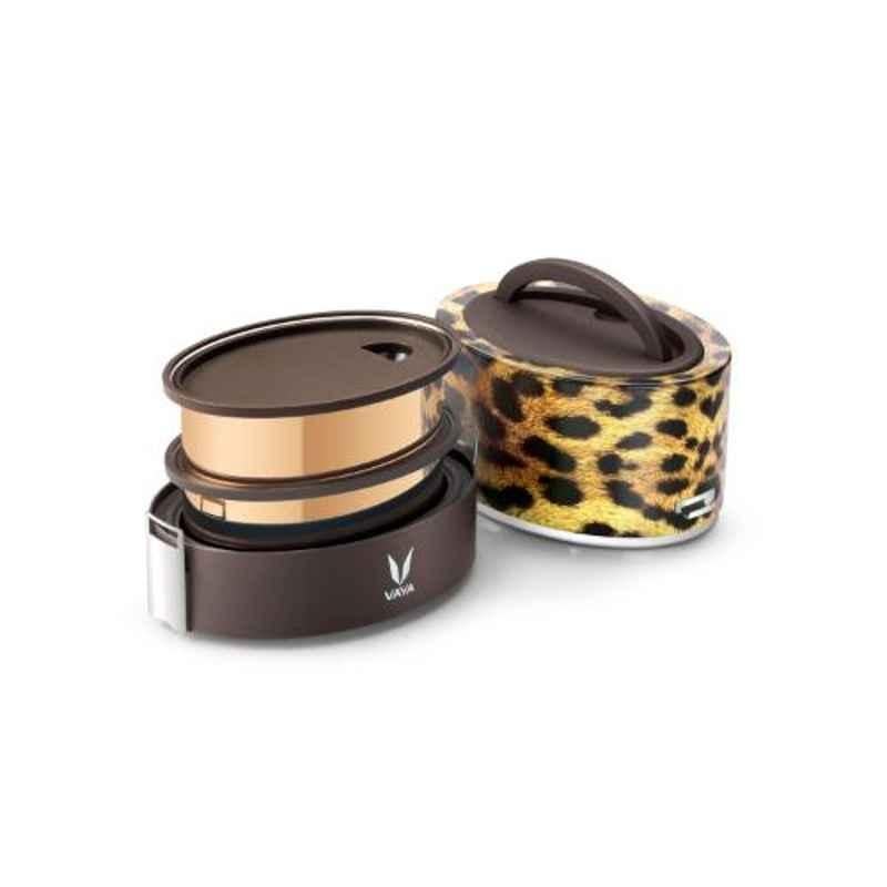Vaya Tyffyn Cheetah 600ml Stainless Steel Lunch Box