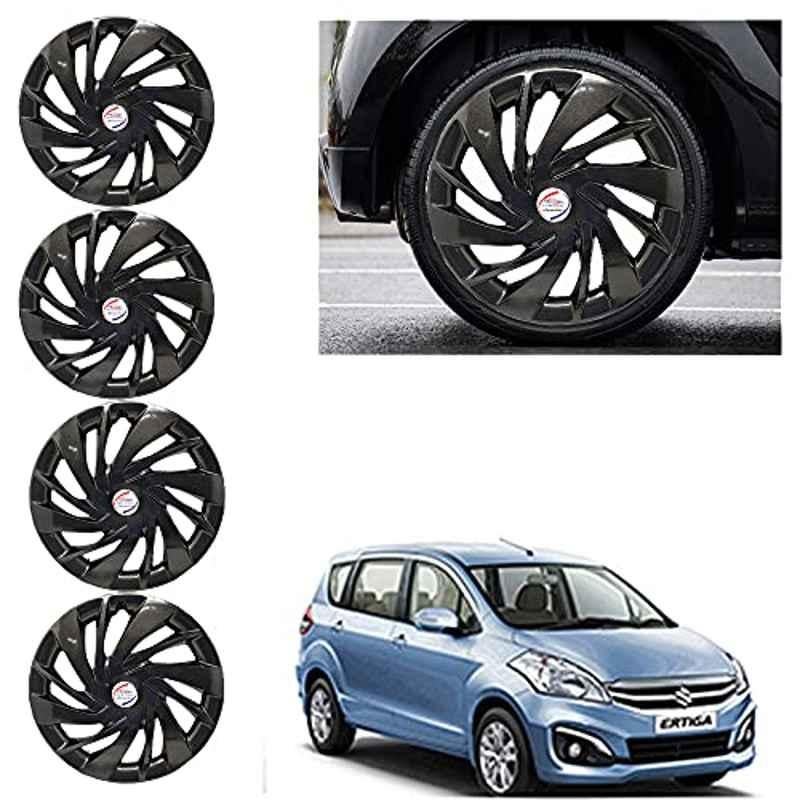 Auto Pearl 4 Pcs 15 inch ABS Black Car Wheel Cover Set for Maruti Suzuki Ertiga Type2, WCBLK026