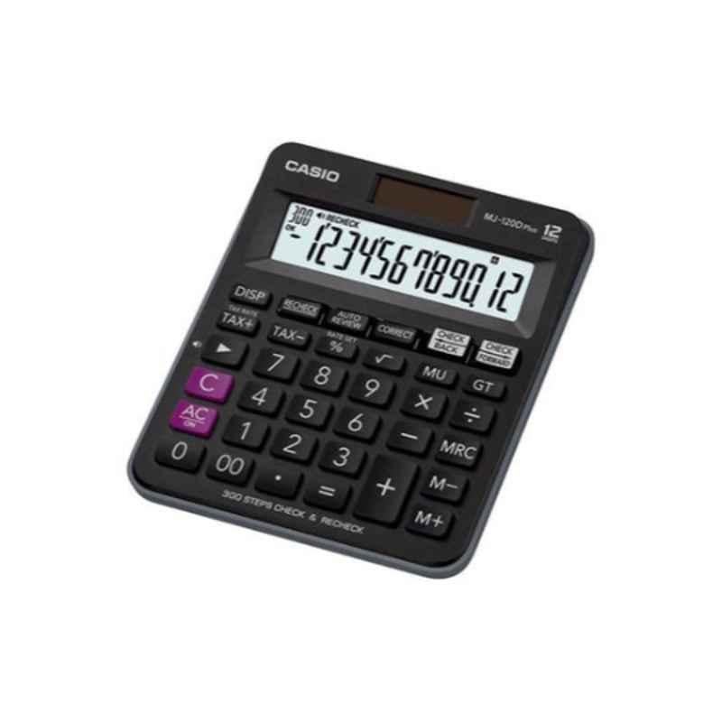 Casio MJ120D Plastic Black 150 Steps Check & Correct Desktop Calculator with Tax Keys