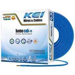 KEI 0.5 Sqmm 1 Core Homecab FR Blue Copper PVC Insulated Unsheathed Multistrand Flexible Cable, Length: 90 m