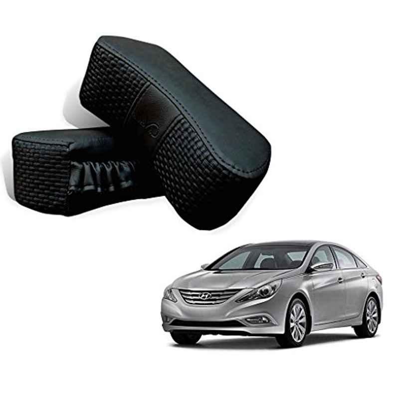 Kozdiko 2 Pcs Memory Foam Black Car Vastra Neck Rest Cushion Set for Hyudai Sonata, koz_5263