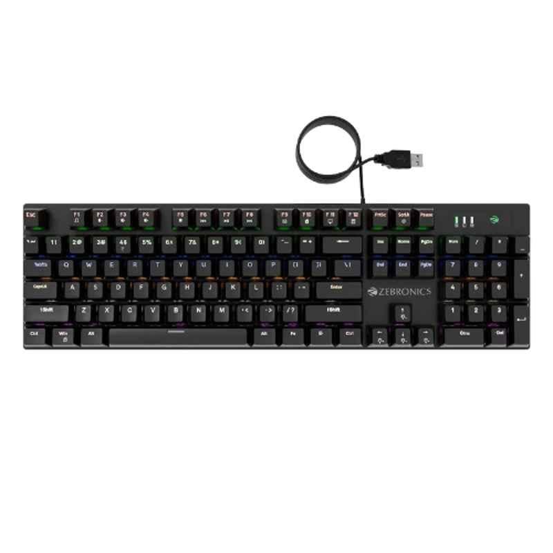 Zebronics Max Ninja 100 Black Wired Keyboard with 104 Keys, MK2
