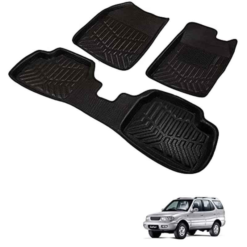 Kozdiko 3D Black Car Foot Mat Set for Tata Safari Dicor, dshbdhb310