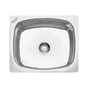 Ruhe S51 22x18x8 inch Stainless Steel Oval Single Bowl Kitchen Sink with Coupling & Waste Pipe, 13-0105-04