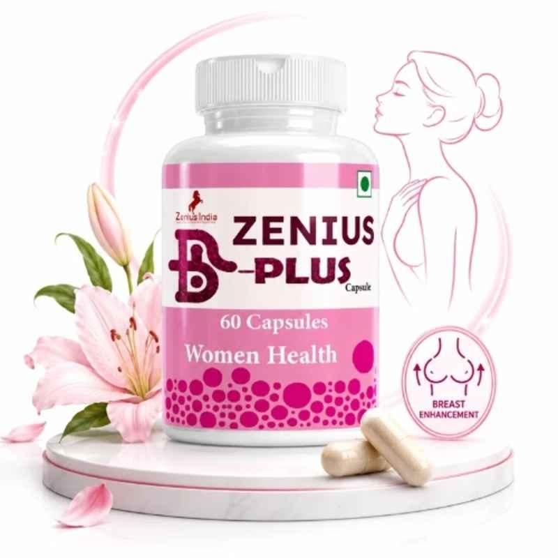 Zenius India 60 Pcs B Plus Capsule with Patharphol, Arand, Bhat Katay, Babul, Nagbala & Gandhari for Women Seeking Natural Upper Body Firming