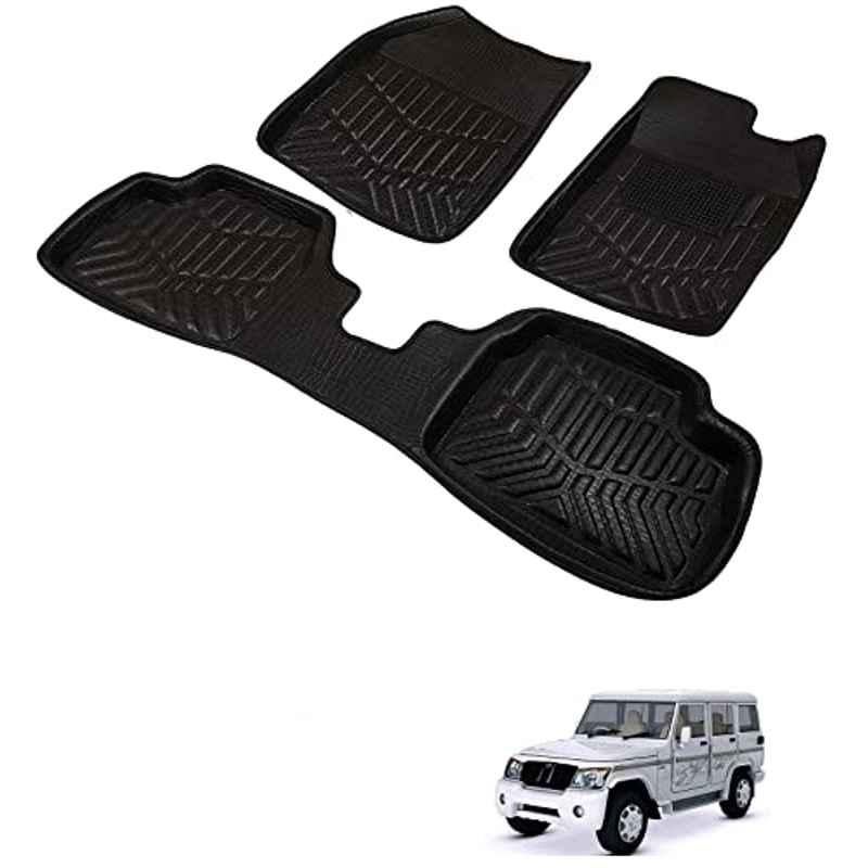 Kozdiko 3D Black Car Foot Mat Set for Mahindra Bolero XL, dshbdhb69