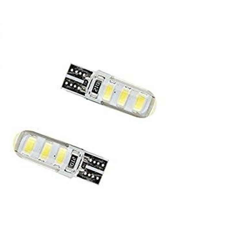 Meenu Arts 6 SMD (White) Gel LED Parking Bulb Pilot Light/License Plate car Lights for Mahindra Verito (Pair/12V)