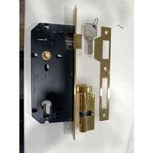 Plantex Mortise Door Lock Set with Brass Cylinder & Keys/Heavy-Duty Main Door Lock Body PVD Gold