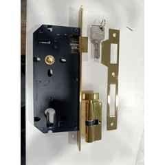 Plantex Mortise Door Lock Set with Brass Cylinder & Keys/Heavy-Duty Main Door Lock Body PVD Gold