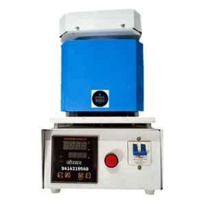 Johnson Tools Bhatti-2 1kg 900W Blue & White Single Phase Medium Melting Furnace with MCB for Gold, Silver Jewellery & Other Metal, MF-2