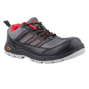 Fuel Armour 4 DD Extra Strong Knitting Upper Steel Toe Black & Grey Safety Shoes for Men, Size: 7