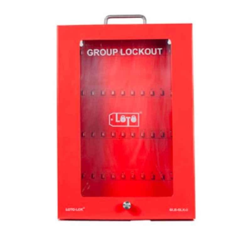 LOTO-LOK 476x318x80mm Steel Red Group Lock Box, GLB-GLK-3