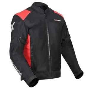 AllExtreme FLAWLESS EX-FRJ-XL Mesh Fabric Red & Black Unisex Back Shoulder & Elbow Protection Guard Riding Jacket with Reflective Stickers, Size: XL