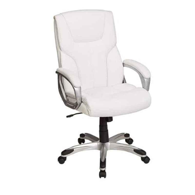 Modern India Leatherette White High Back Office Chair, MI214 (Pack of 2)
