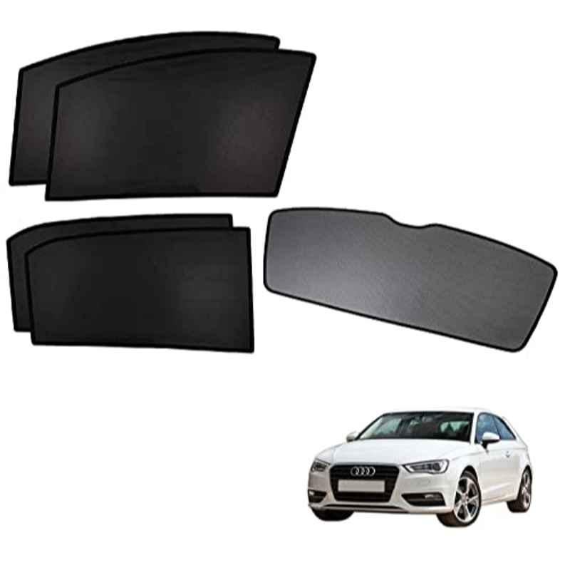Kozdiko 5 Pcs Polyester Black Non Magnetic Window & Rear Sun Shades Set for Audi A3