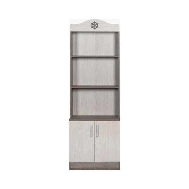 Homebox 40x60x180cm Wood Brown & Beige Sailor Bookcase with 2 Doors, 162530163