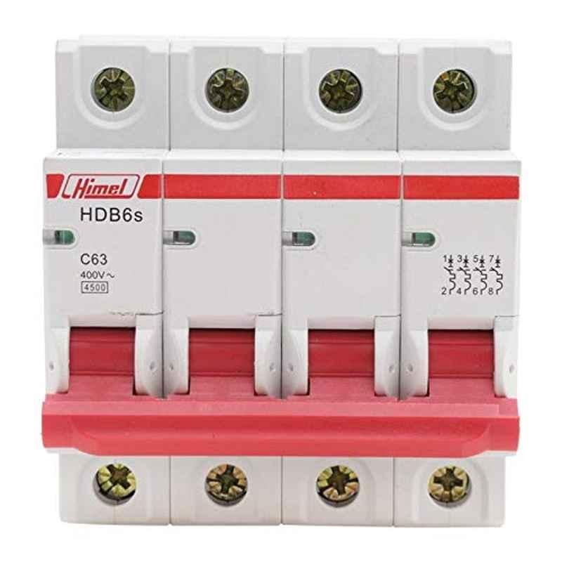 Himel 20A 4P 6kA Type C Miniature Circuit Breaker, HDB6SN4C20