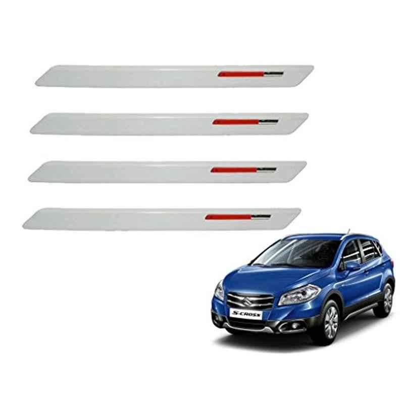 Kozdiko White & Red Designer Car Bumper Protector for Maruti S-Cross