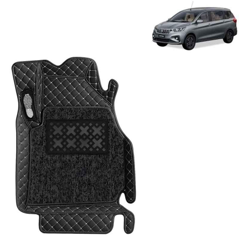Kingsway 4 Pcs Premium 7D 100% Waterproof & Washable PU Leatherette Classic Black Car Floor Mat Set for Maruti Suzuki Ertiga 2025 Onwards All Model