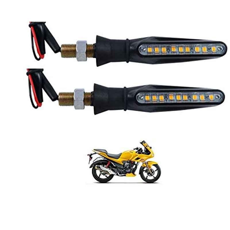 Kozdiko 4 Pcs Plastic Front & Rear Side Sleek Yellow Bike Indicator Set for Hero Karizma