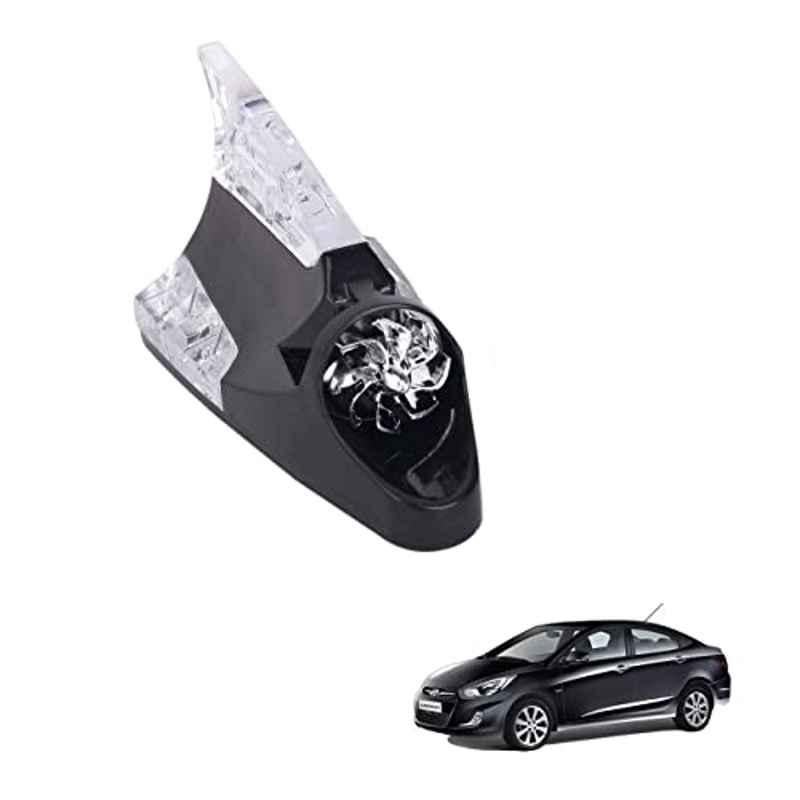 Kozdiko Black Auto Wind Power LED Light Shark Fin Car Antenna for Hyundai Verna Fluidic
