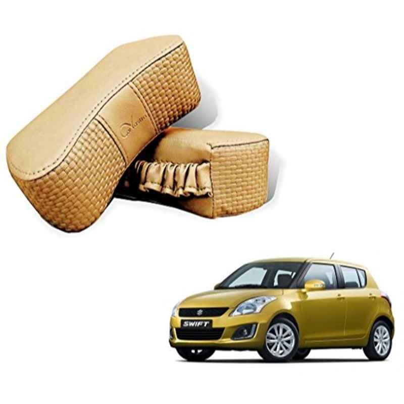 Kozdiko 2 Pcs Memory Foam Beige Neck Rest Cushion Pillow Set for Maruti Suzuki Swift