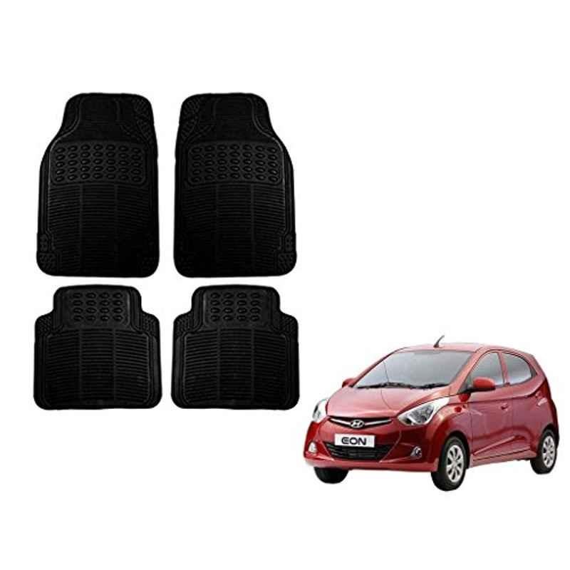 Kozdiko Black Simple Rubber Car Foot Mat Set for Hyundai Eon, koz_20154