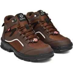 Ozarro Grain Leather Steel Toe Brown Safety Shoes, S4463, Size: 9