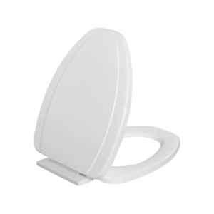 Elegant Casa 43x36cm White Sleek Design Soft-Closing PP Cascade Type Toilet Seat Cover, A-22