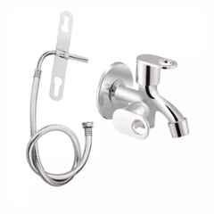Fastgear Stainless Steel Silver Chrome Finish Bathroom Faucet Set, FG2273