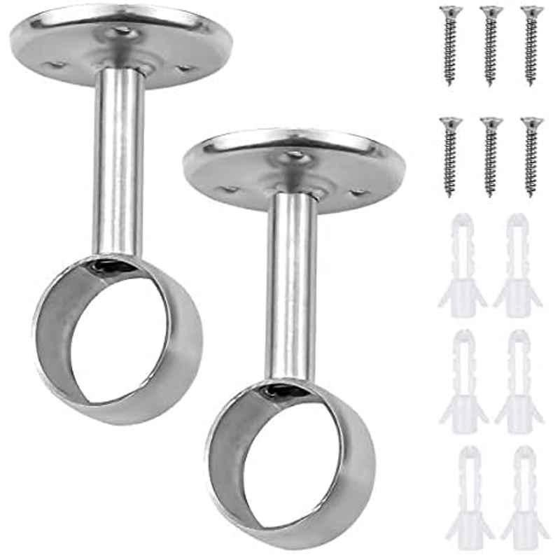 Abbasali 1 inch Stainless Steel Closet Pole Sockets (Pack of 2)