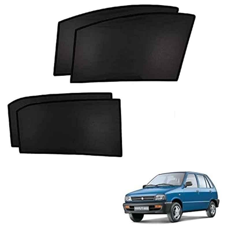 Kozdiko 4 Pcs Custom Fit Non Magnetic Curtains Mesh Car Sun Shade Set for Maruti Suzuki 800