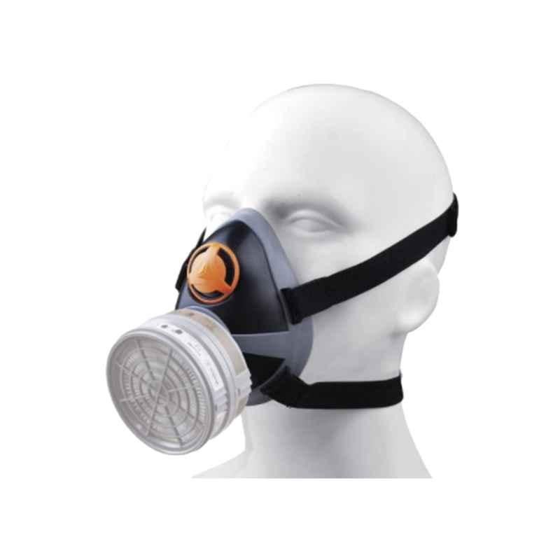 Deltaplus M6300 TPE & PP Black & Grey Single Filter Respirator Mask, Size: Medium