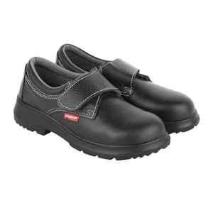 Liberty Fighter Genuine Leather Black Steel Toe Safety Shoes for Women, Size: 6