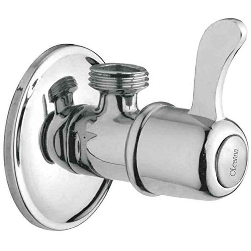 Oleanna M-02 Magic Brass Silver Chrome Finish Angle Cock with Wall Flange