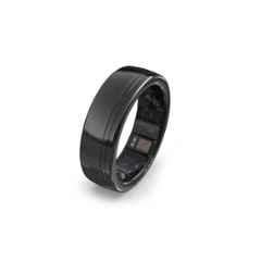 Aabo Ring Plus Titanium Deep Black Smart Health Ring with AI Coach, Blood Pressure, Heart Rate Variability, SpO2, Sleep & Stress Tracker, ABRPLUS11B, Size: 11
