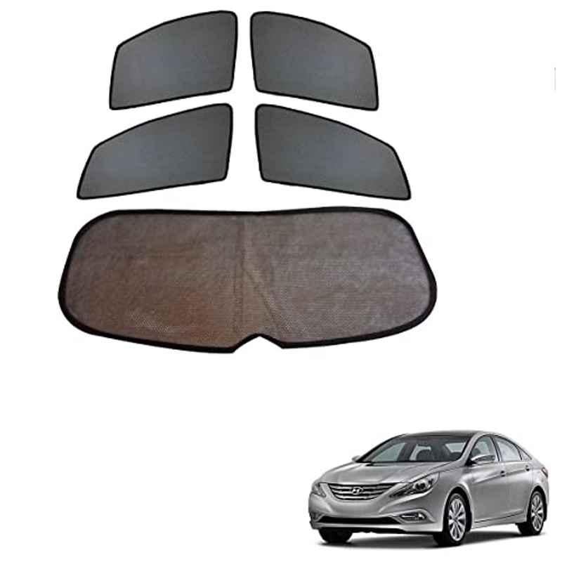 Kozdiko 4 Pcs Black Car Half Magnetic Sunshade Set with Dicky Curtain for Hyundai Sonata