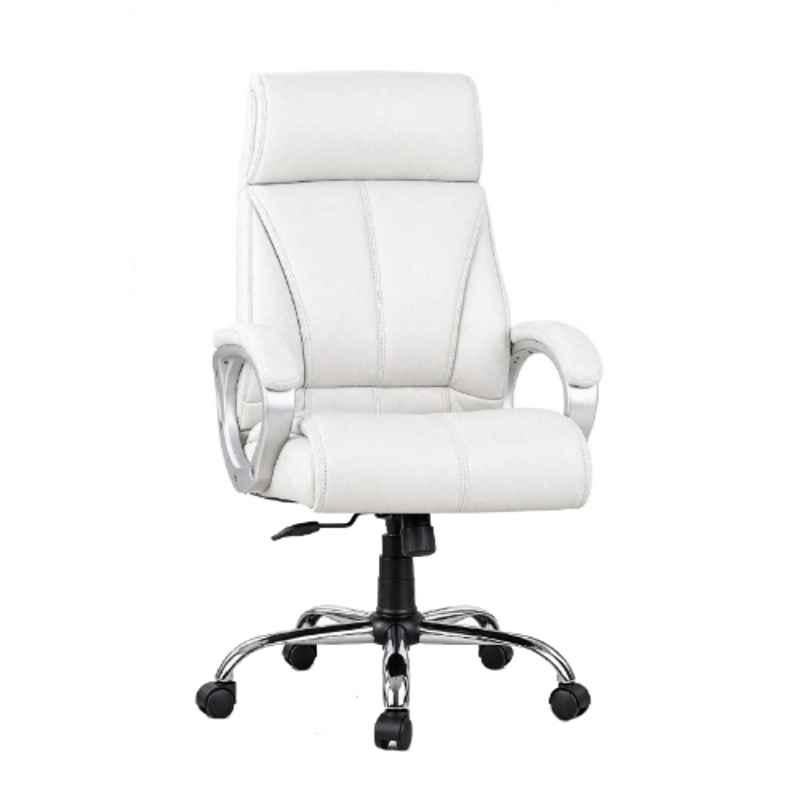ZRF Leatherette White High Back Armrest Ergonomic Office Chair, ZRFWHITEP0098