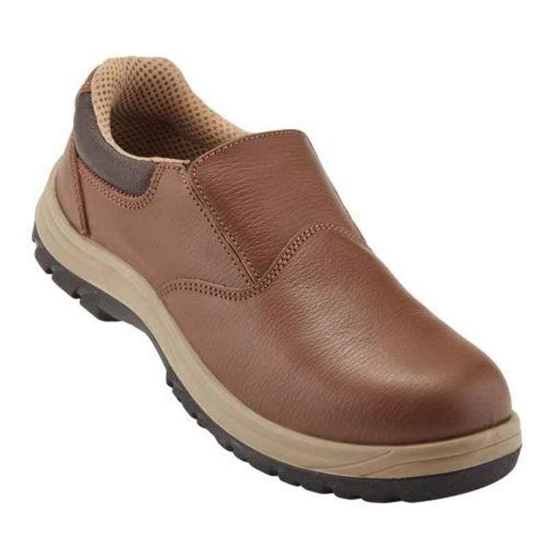 Neosafe Centaur A2021 Fibre Toe Low Ankle Brown Executive Work Safety Shoes, Size: 8